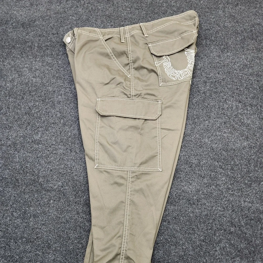 True Religion Brand Jeans Men's Sz 36 Cargo Pants Kalamata Green MSRP $169 NWT